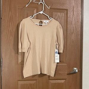 CeCe Women's Tan Short Sleeve Top